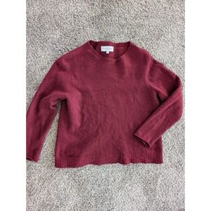 Bianco Blu Burgundy Wool Blend Crew Neck Long Sleeve Sweater Made in Italy XL